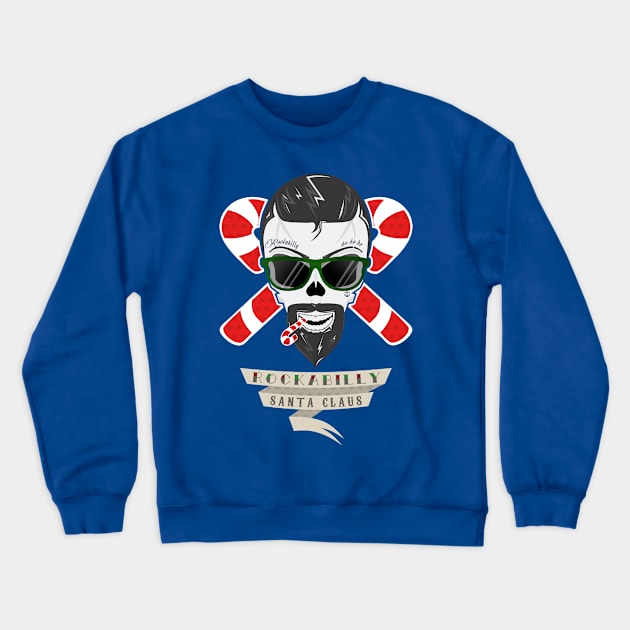 Rockabilly Santa Crewneck Sweatshirt by AngoldArts